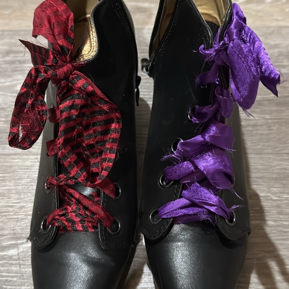 Ellie Black Lace-Up Ankle Boots. Great For Costume Wear. - Picture 3 of 7